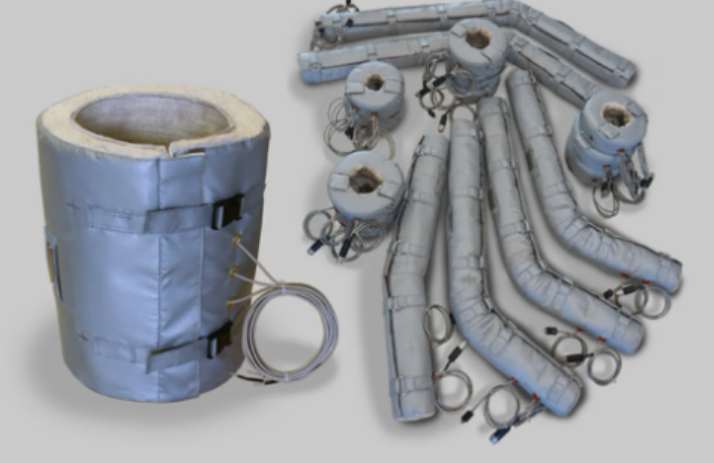 Tubular and shaped heating jackets built to the part geometry.